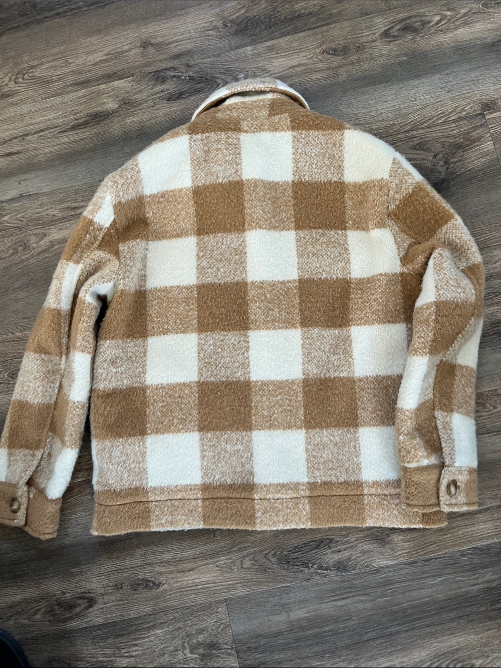 Grace & Mila Paris Blandine Plaid Jacket (Camel/Beige) Sz S  20% Wool - Picture 6 of 7